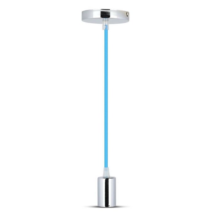 Chrome Metal Cup Pendant Light Blue Chrome Metal Cup Pendant Light Blue