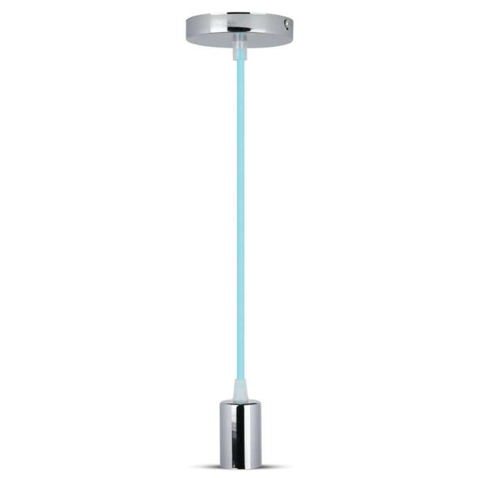 Chrome Metal Cup Pendant Light Blue Chrome Metal Cup Pendant Light Blue