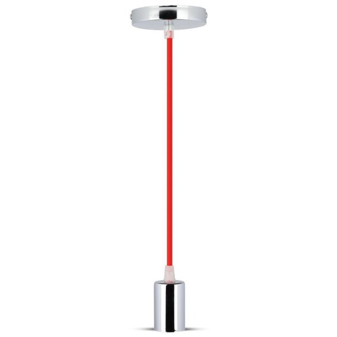 Chrome Metal Cup Pendant Light Red Chrome Metal Cup Pendant Light Red
