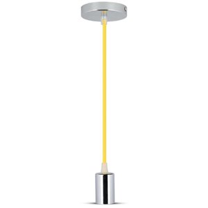 Chrome Metal Cup Pendant Light Yellow
