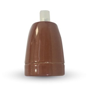Porcelan Lamp Holder Fitting Brown