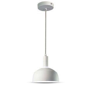 Plastic Pendant Lamp Holder E14 with Slide Aluminum Shade White