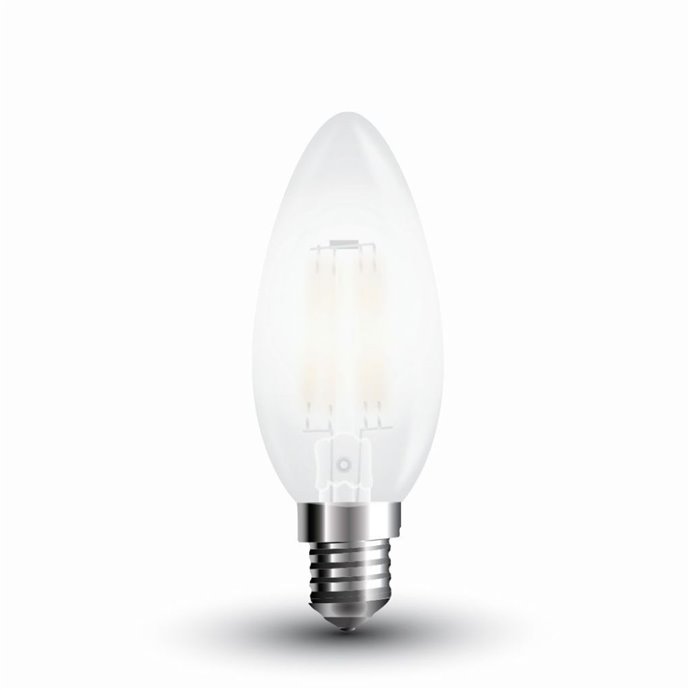 LED Bulb 4W Filament E14 Frost Cover Candle 6400K