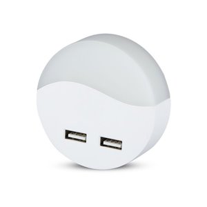 LED Night Light with USB Round 3000K