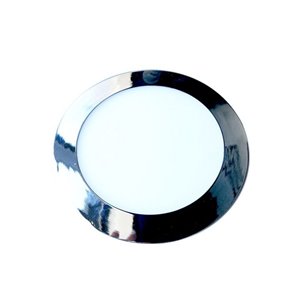 24W LED Slim Panel Light Chrome Round 3000K
