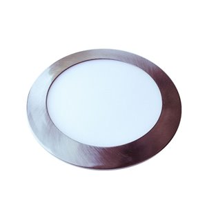 24W LED Slim Panel Light Satin Nickel Round 4000K