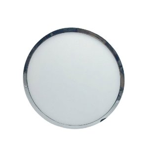 12W LED Surface Panel Light Chrome Round 3000K