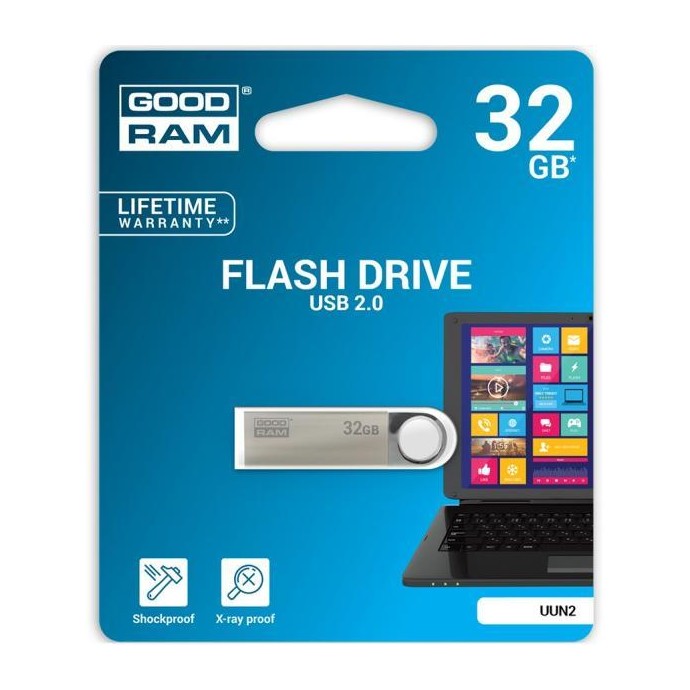 Pendrive GoodRAM 32GB UNN2 metal USB 2.0 - retail blister Pendrive GoodRAM 32GB UNN2 metal USB 2.0 - retail blister