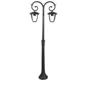 Pole Lamp 2XE27 1410mm IP44 Black