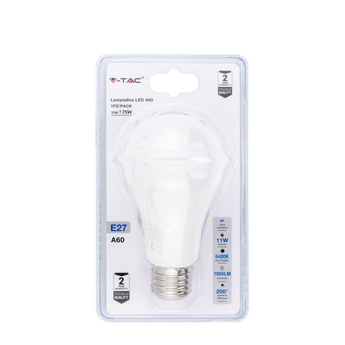 Lampadina LED 11W A60 E27 6400K (Blister 1 pezzo) Lampadina LED 11W A60 E27 6400K (Blister 1 pezzo)
