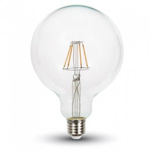 LED Bulb 6W Filament E27 G125 Clear Cover 6400K