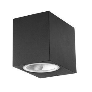 Wall Sleek Fitting GU10 Aluminium Body Square Black 1 Way IP44