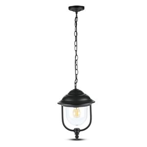 Garden Lamp with Clear Pc Cover Black