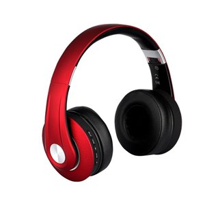 Bluetooth Wireless Headphone with Adjustable Head 500mAh Red W/Bag