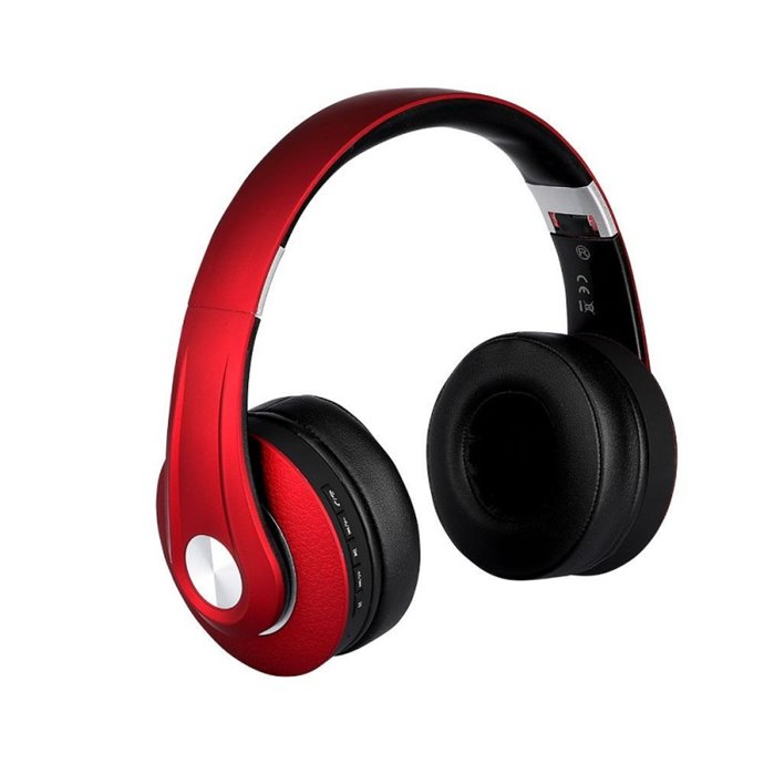 Bluetooth Wireless Headphone with Adjustable Head 500mAh Red W/Bag Bluetooth Wireless Headphone with Adjustable Head 500mAh Red W/Bag