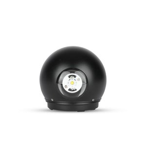 6W LED Wall Light Black Body Round IP65 4000K