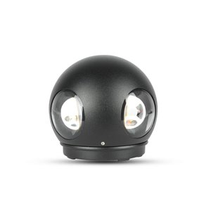 4W LED Wall Light Black Body Round 3000K IP65