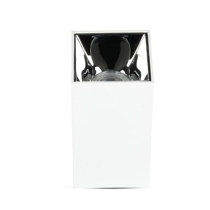 GU10 Fitting Square White + Chrome GU10 Fitting Square White + Chrome