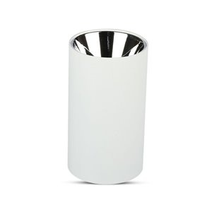 GU10 Fitting Round White + Chrome