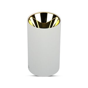 GU10 Fitting Round White + Gold