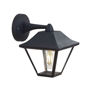 Wall Lamp E27 Matt Balck Clear Glass