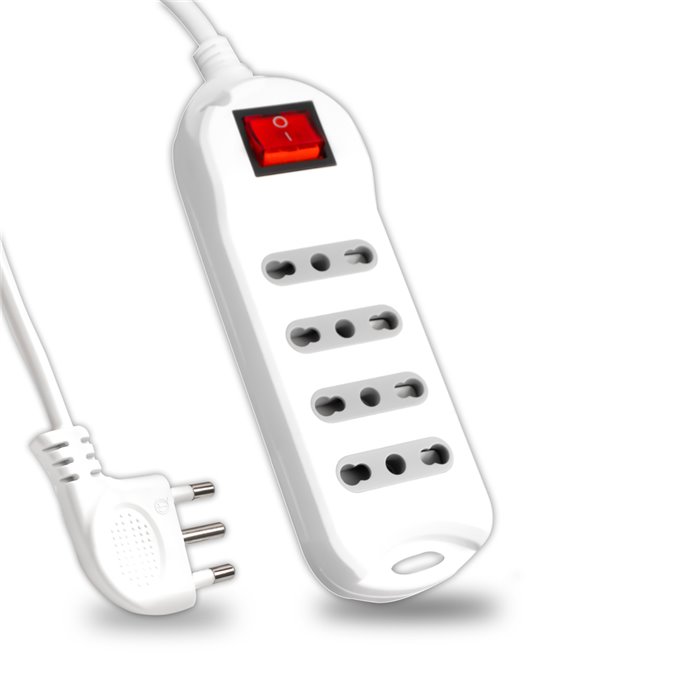 4 Pos Con Interruttore Luminoso 10/16A Bipasso Con Attacco a Parete 250V~Max:3500W Cavo H05VV-F 3G1.0mmX1.5m Con Spina 16A 2P+T 4 Pos Con Interruttore Luminoso 10/16A Bipasso Con Attacco a Parete 250V~Max:3500W Cavo H05VV-F 3G1.0mmX1.5m Con Spina 16A 2P+T