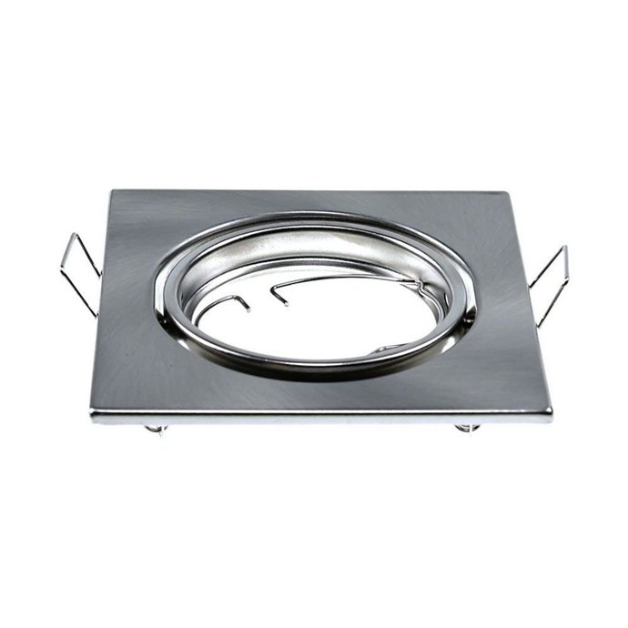 GU10 Square Spotlight Fitting Satin Nickle 2 Pcs/Box 82X82 GU10 Square Spotlight Fitting Satin Nickle 2 Pcs/Box 82X82