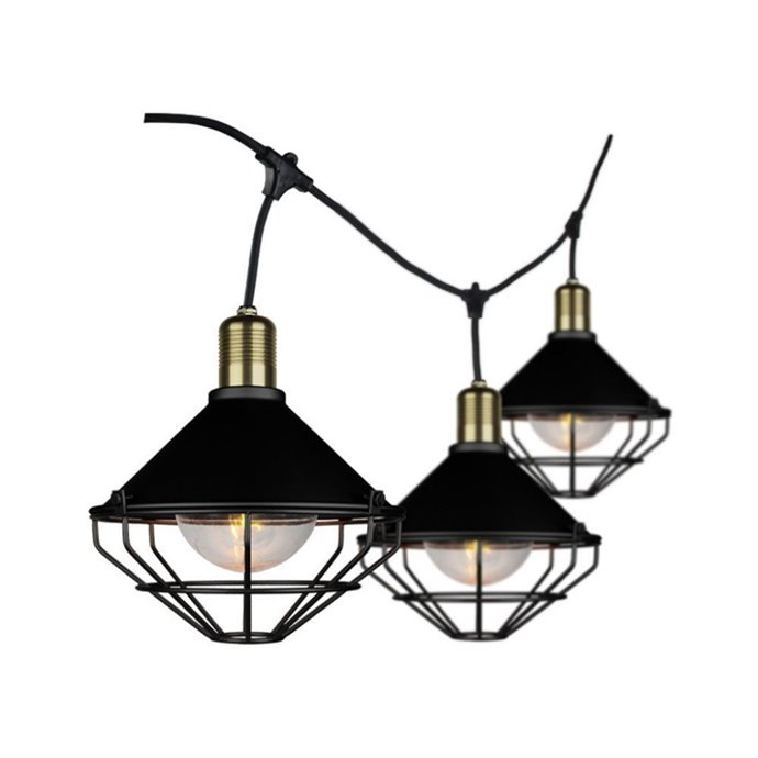 LED String Ligh 3m with 6 Bulbs Matt Black IP65 LED String Ligh 3m with 6 Bulbs Matt Black IP65