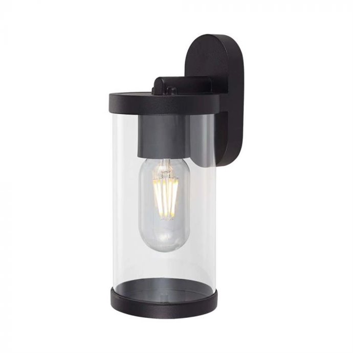 E27 Wall Lamp Holder Clear PC Matt Black Body E27 Wall Lamp Holder Clear PC Matt Black Body