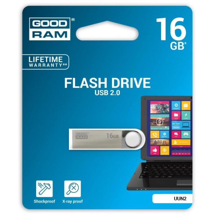 Pendrive GoodRAM 16GB UNN2 metal USB 2.0 - retail blister Pendrive GoodRAM 16GB UNN2 metal USB 2.0 - retail blister