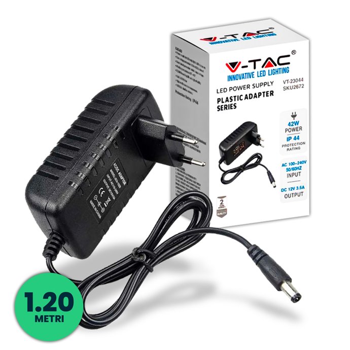 Plastic Power Supply 42W 12V 3.5A Plug and Play with 2.1 Jack Black Color 1.2m Cable IP44 Plastic Power Supply 42W 12V 3.5A Plug and Play with 2.1 Jack Black Color 1.2m Cable IP44
