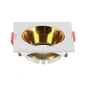 GU10 Fitting Square White Frame + Gold Reflector