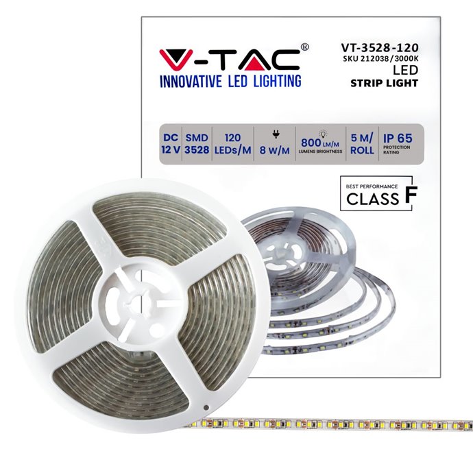 LED Strip SMD3528 120 LEDs 3000K IP65