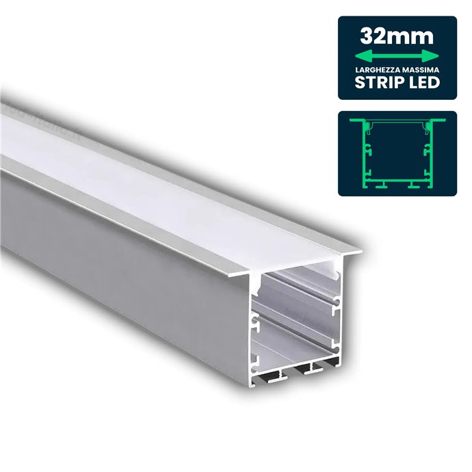 LED Strip Mounting Kit with Diffuser Aluminum White Housing 2000*50*35mm LED Strip Mounting Kit with Diffuser Aluminum White Housing 2000*50*35mm