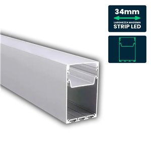LED Strip Mounting Kit with Diffuser Aluminum White Housing 2000*50*75mm