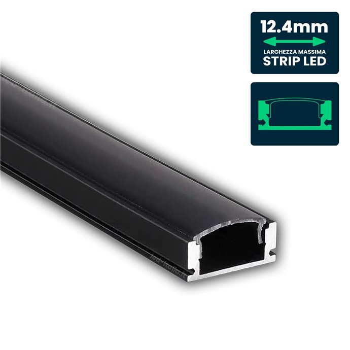 LED Strip Mounting Kit with Diffuser Aluminum 2000*17.4*7mm Black Housing LED Strip Mounting Kit with Diffuser Aluminum 2000*17.4*7mm Black Housing