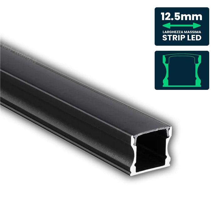 LED Strip Mounting Kit with Diffuser Aluminum 2000* 17.2*15.5mm Black Housing LED Strip Mounting Kit with Diffuser Aluminum 2000* 17.2*15.5mm Black Housing