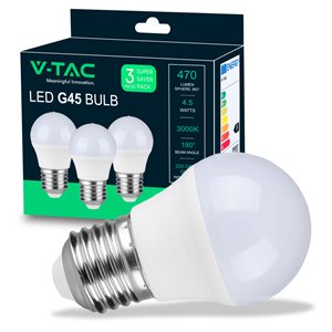 LED Bulb 4.5W E27 G45 3000K 3Pcs/Pack