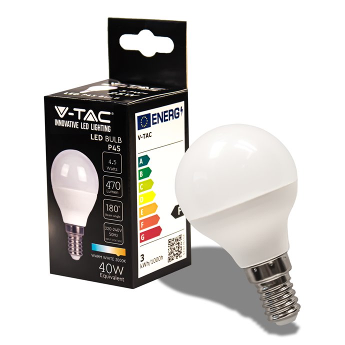 LED Bulb 4.5W E14 P45 3000K
