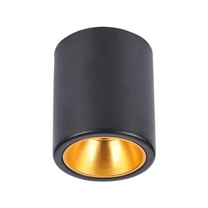Surface Mounted GU10 Fitting Round Black