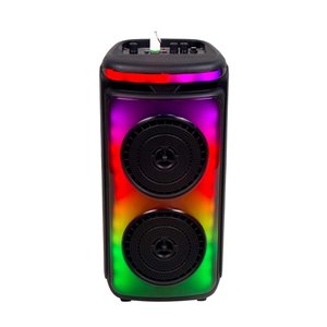 400W Rechargeable Speaker with 1 Wired Microphone RF Control And Handle 2X6.5 Inch