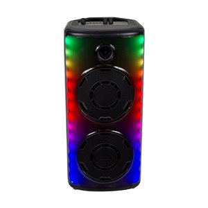 20W Rechargeable Speaker with 1 Wired Microphone RF Control & Handle(2*8Inch)