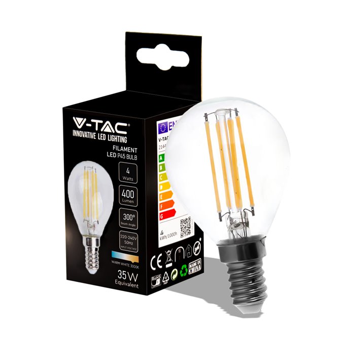 4W P45 LED Filament Bulb 3000K E14 4W P45 LED Filament Bulb 3000K E14