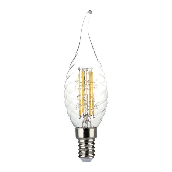 4W Twist Candle Flame Filament Bulb 3000K E14 4W Twist Candle Flame Filament Bulb 3000K E14