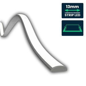 Mounting Kit with Diffuser For LED Strip 2000X18X6mm White Housing