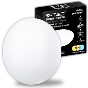 36W LED Dome Light 450mm with Milky Cover CCT:3In1 Round
