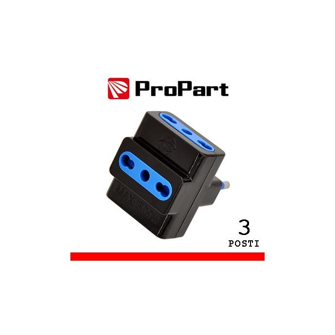 Adattatore 3pos bipasso spina16A nero Adattatore 3pos bipasso spina16A nero
