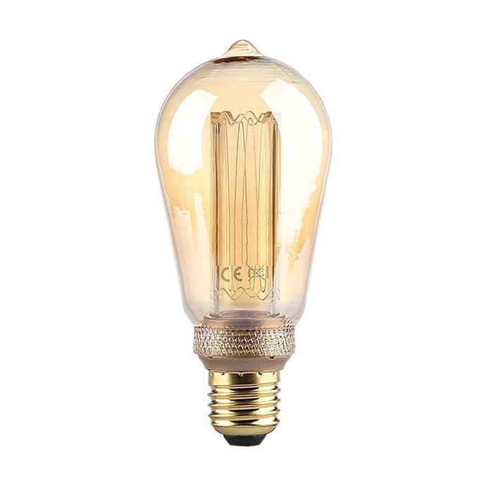 4W ST64 LED Art Filament Bulb Amber Glass 1800K E27 4W ST64 LED Art Filament Bulb Amber Glass 1800K E27