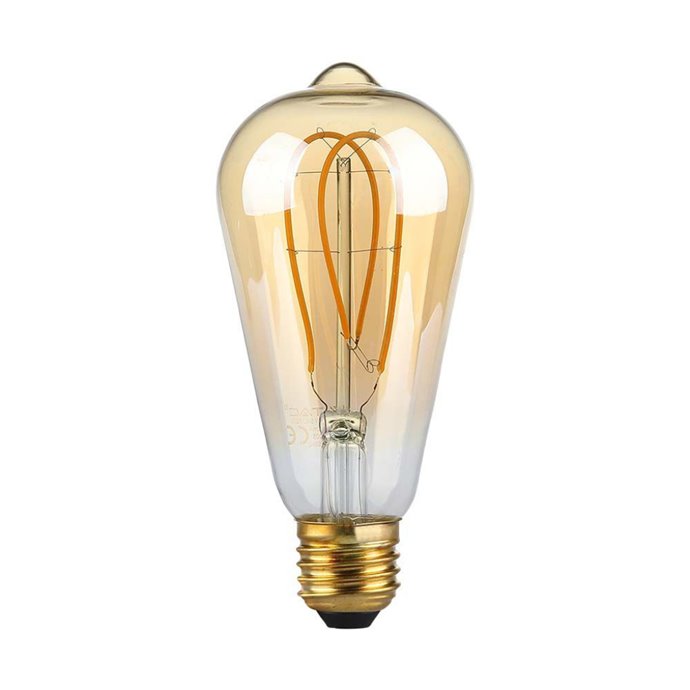 5W ST64 Long Filament Bulb 1800K Amber Glass 5W ST64 Long Filament Bulb 1800K Amber Glass