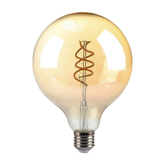 6W G125 LED Double Spiral Filament Bulb Amber Glass 1800K E27 6W G125 LED Double Spiral Filament Bulb Amber Glass 1800K E27